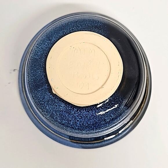 MTM Empty Bowls Handmade Ceramic Bowl Black and Blues No Chips Cracks or Repair - Picture 6 of 7